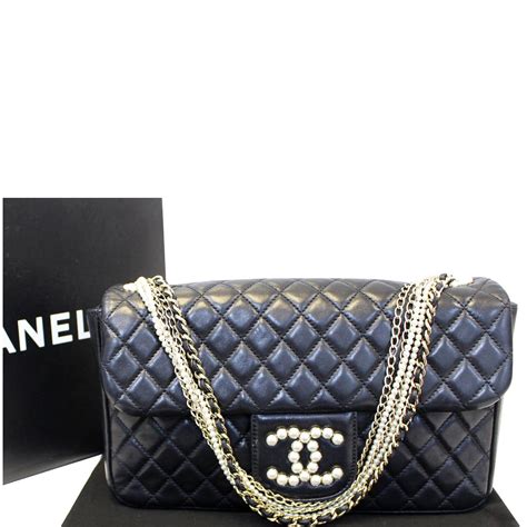 chanel flap pearl bag|Chanel Black Quilted Lambskin Westminster Pearl Flap Medium .